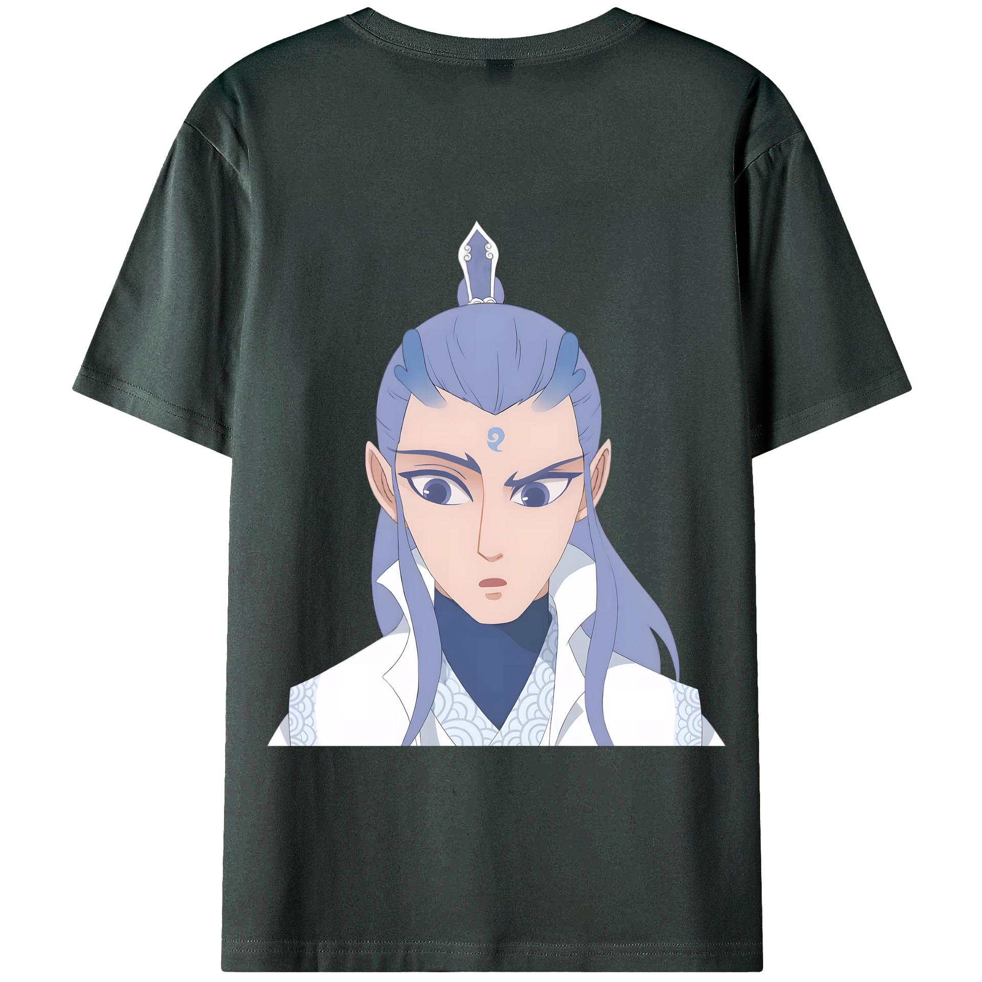 （画像用） Ne Zha 2 ナタ 魔童の大暴れ 綿100％ メンズ半袖Tシャツ（バックプリント） 通気性